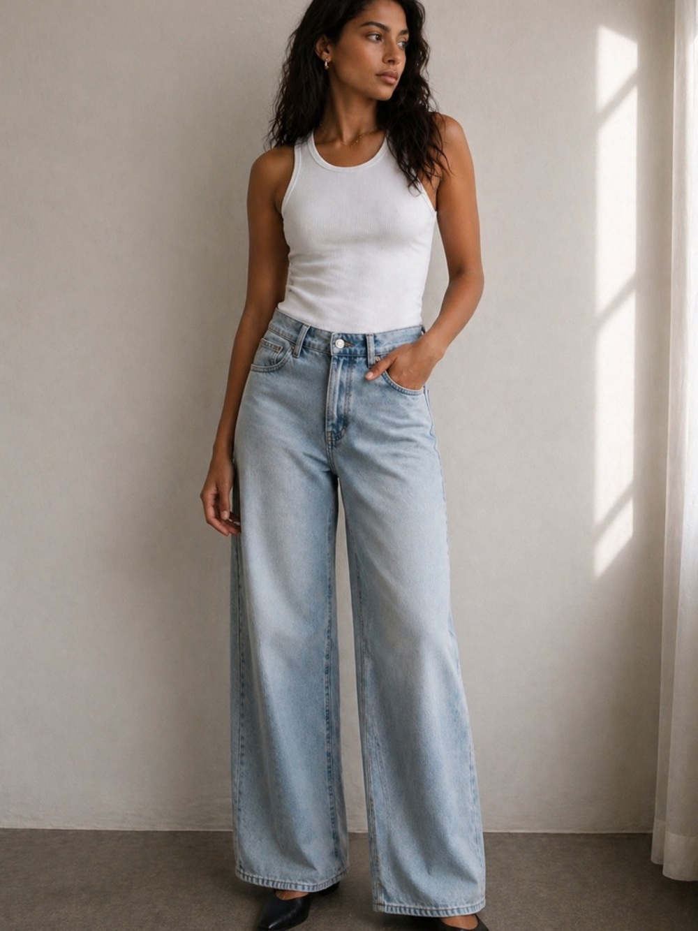 J for Justify High Rise Wide Leg Jeans Light Wash Baggy 90s Size 5